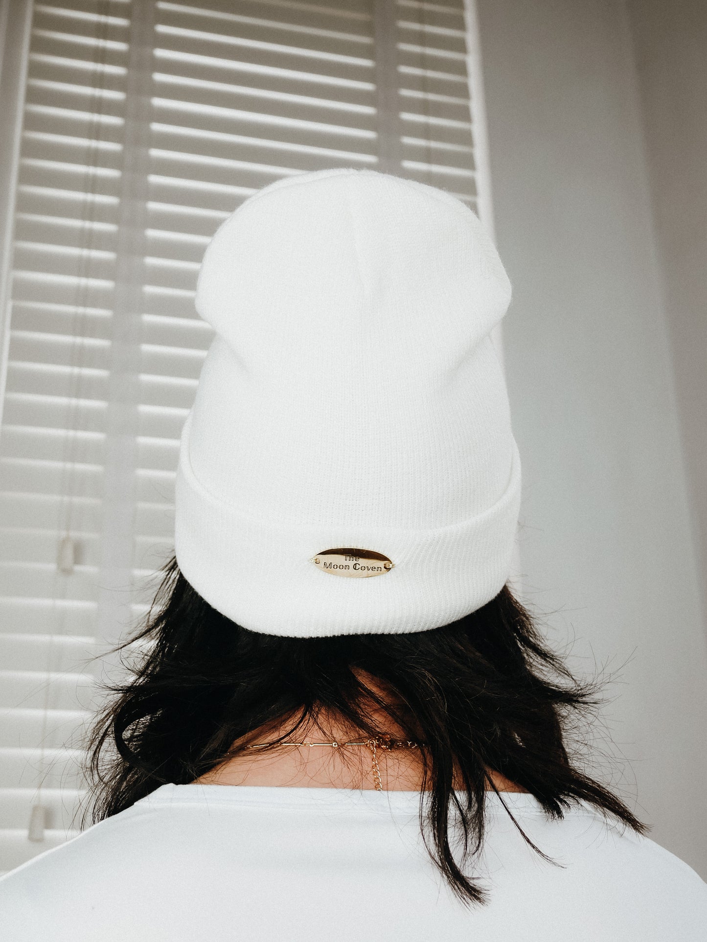 White star wool beanie hat