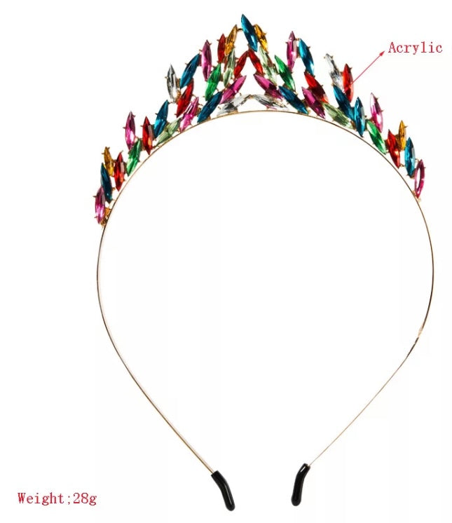 Rainbow crystal tiara