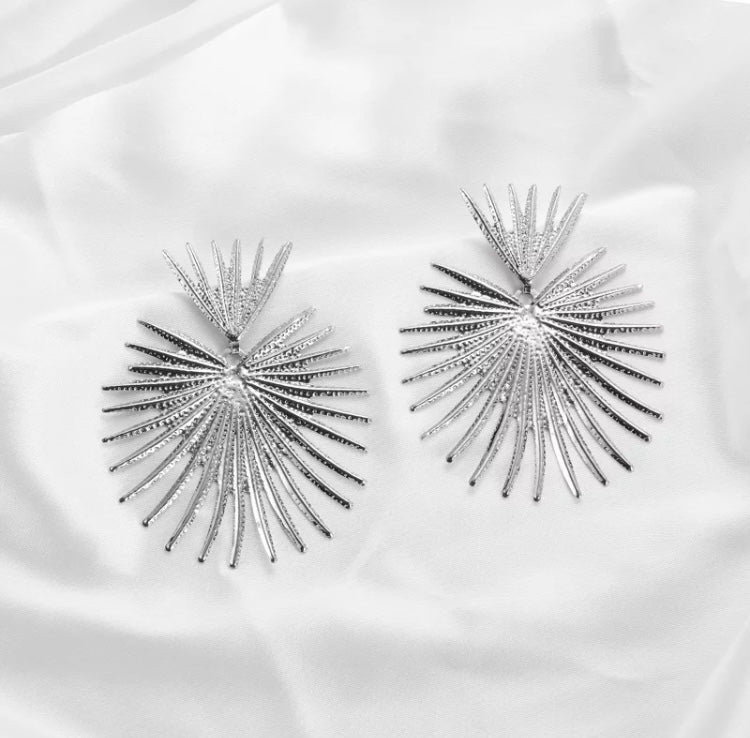 Silver moon dance earrings