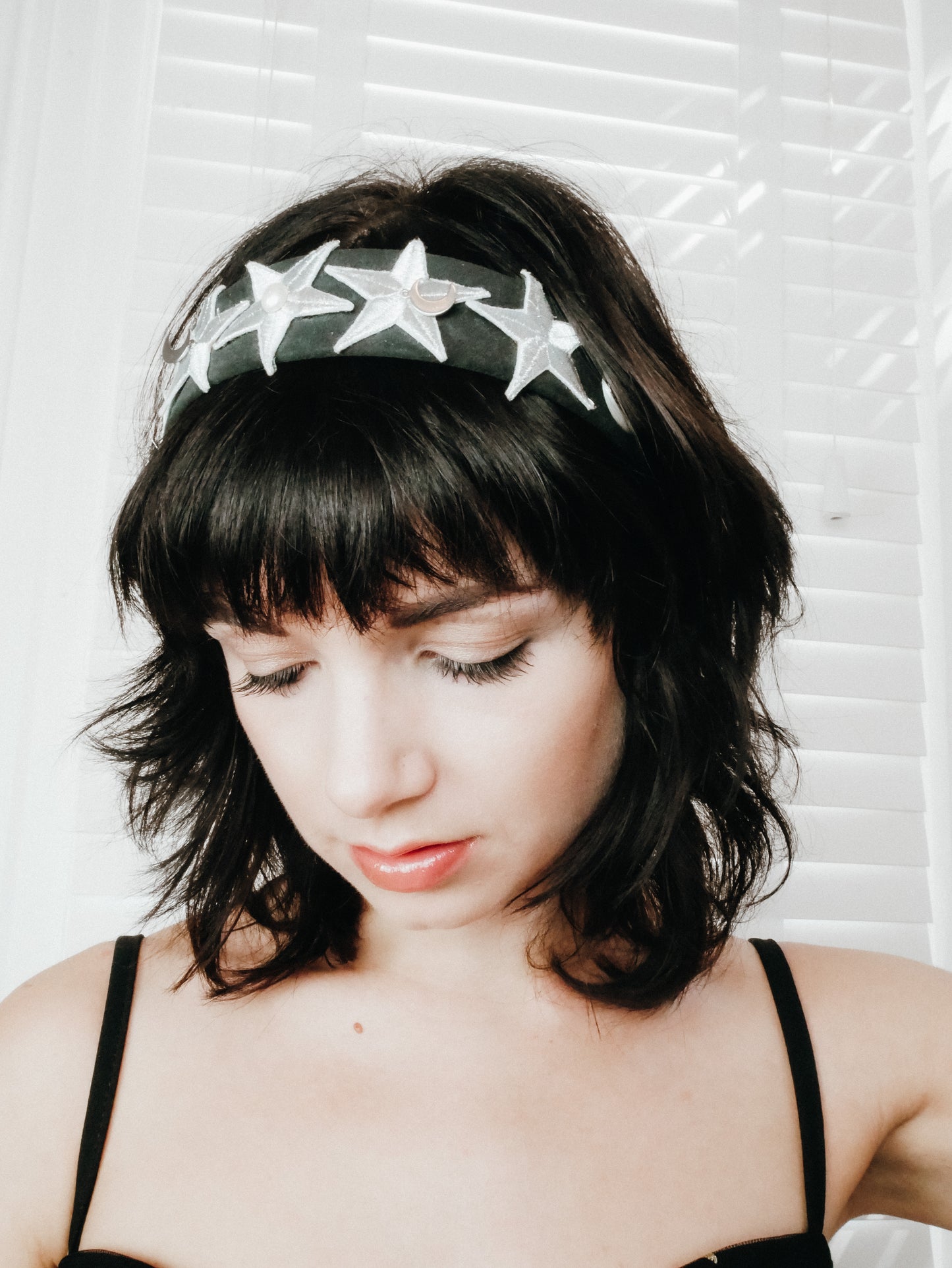Black moon star headband