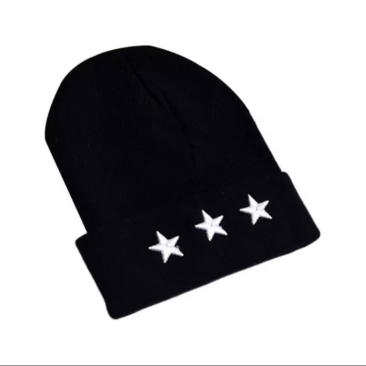 White star wool beanie hat