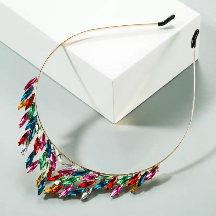 Rainbow crystal tiara