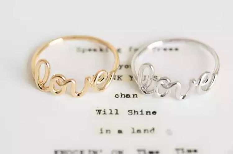 Gold LOVE ring