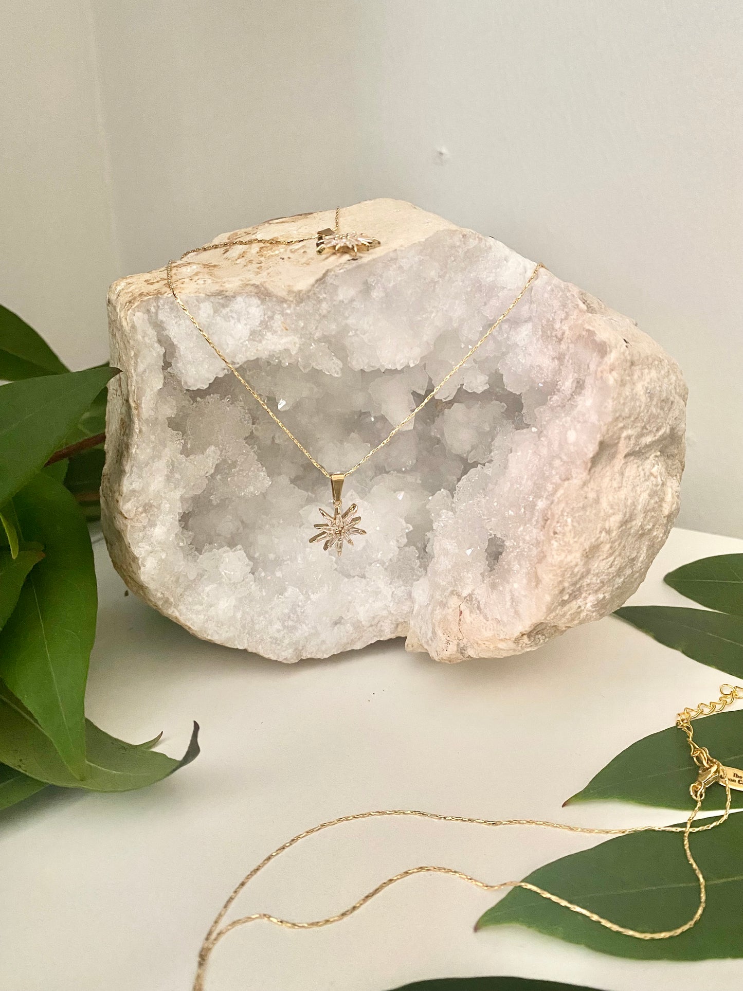 Gold North Star Crystal necklace