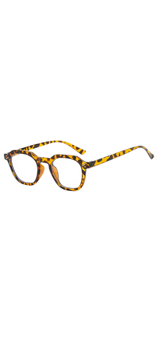 Andie Retro Square Frame Blue Light Glasses-Leopard