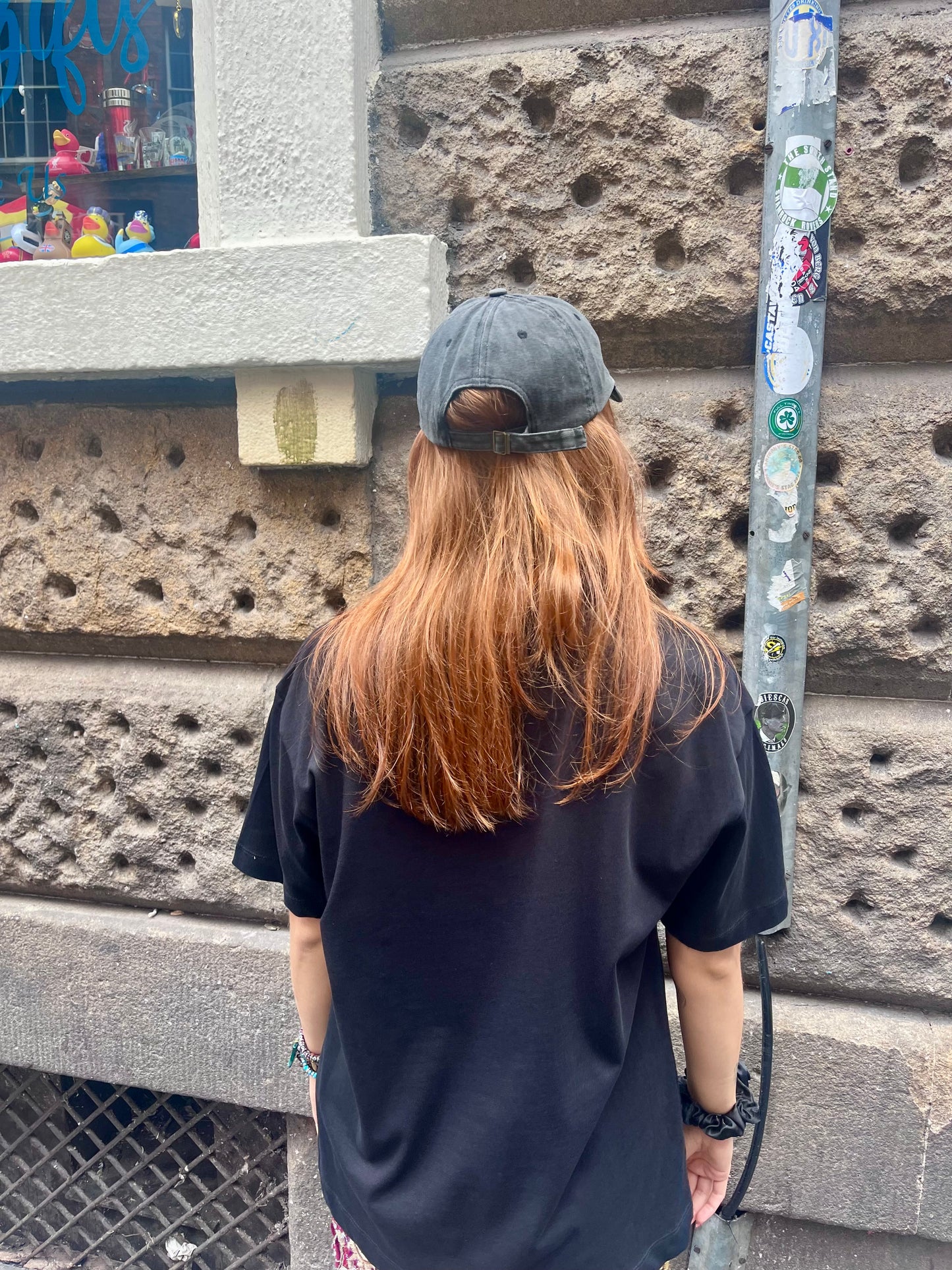 Black Denim Heart Cap