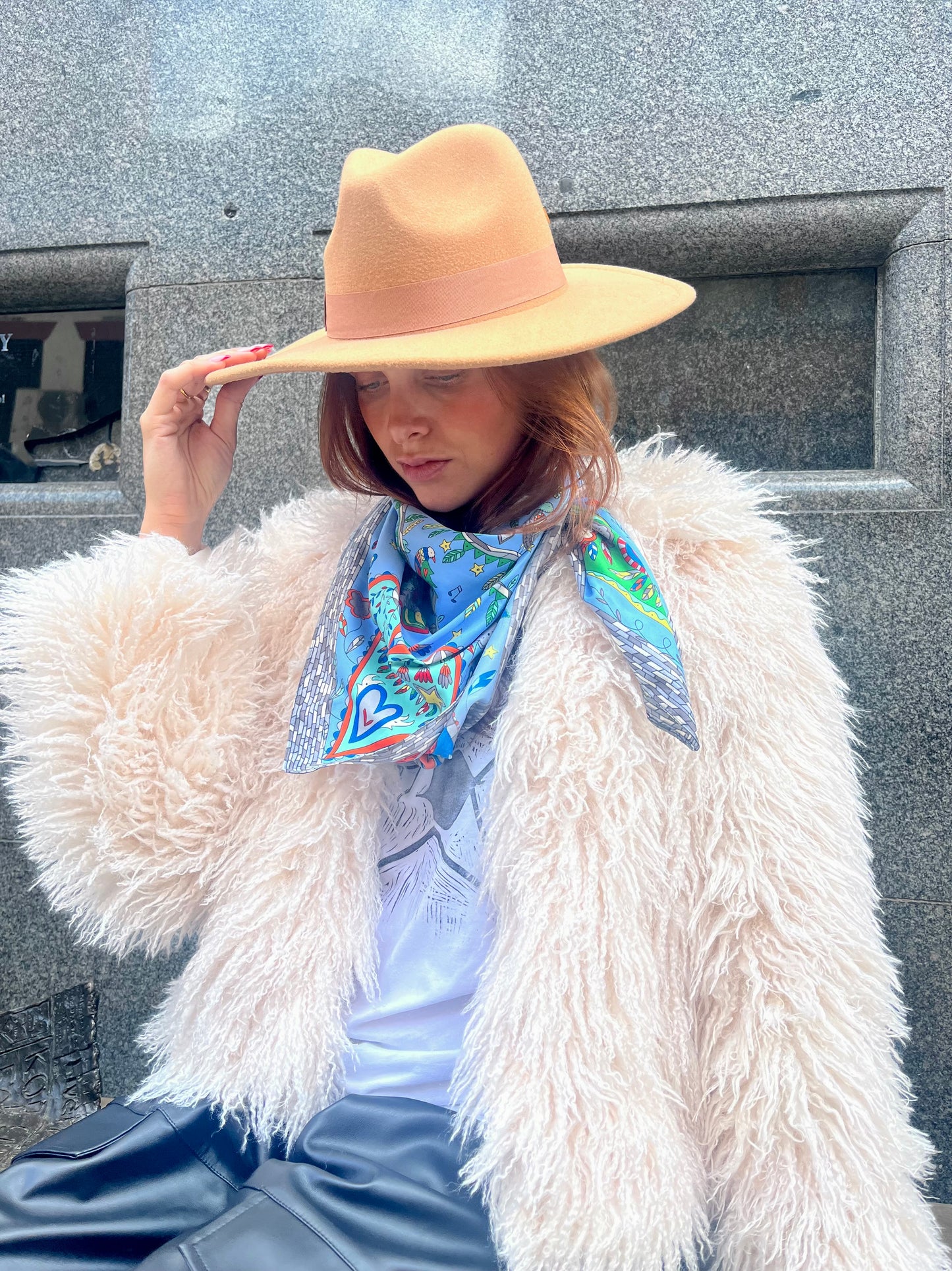 Mystic Garden Satin Scarf Collection – Blue 90x90cm