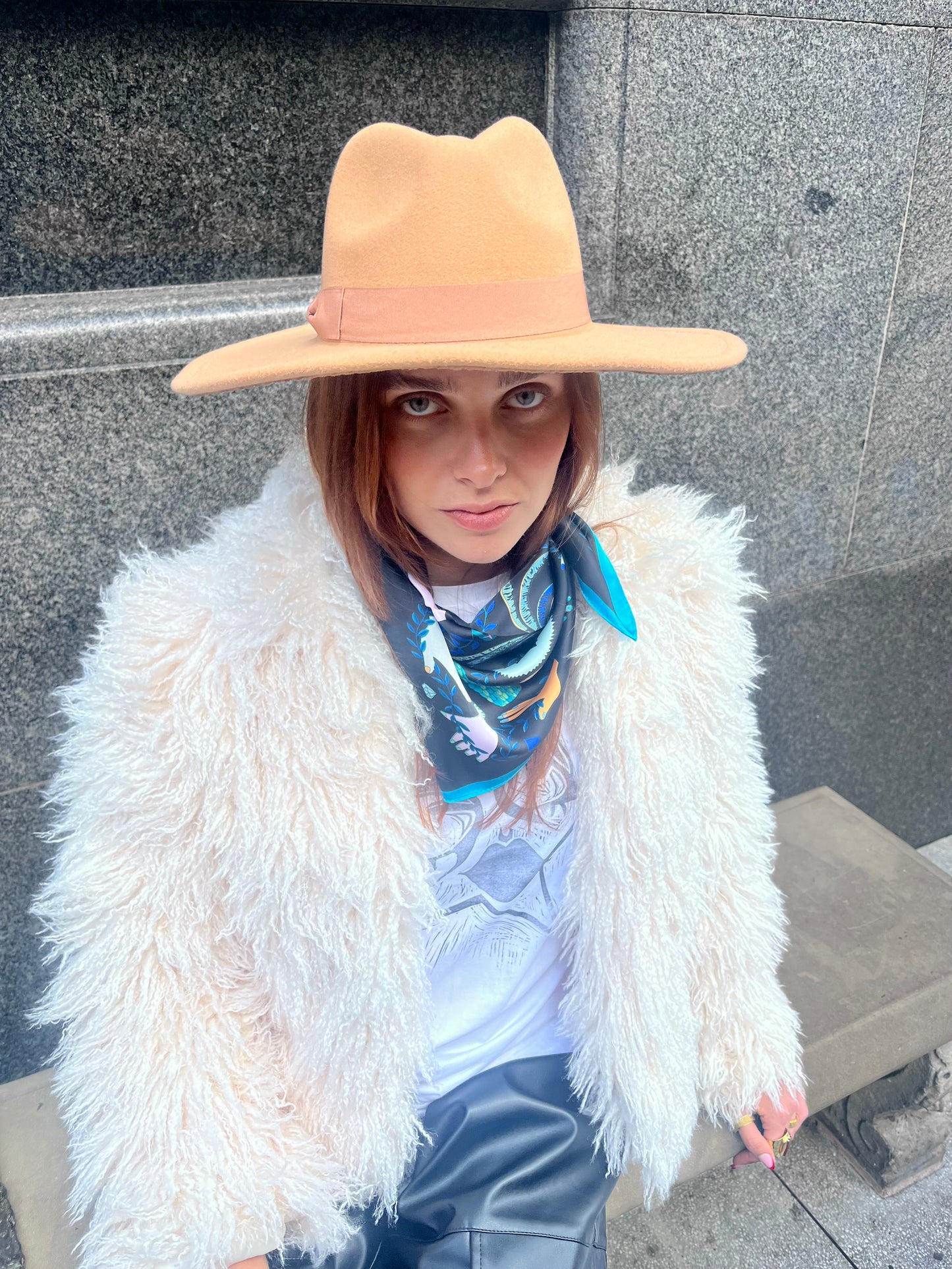 Sandstone Wide Brim Fedora – Moon Coven Emblem