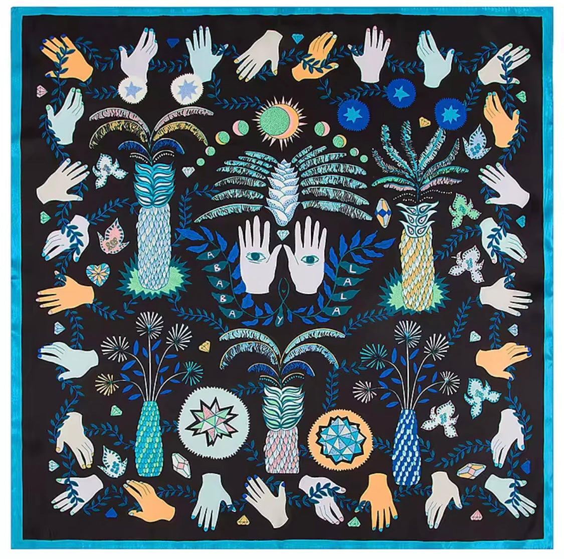 Protection Fatima Satin Scarf – Blue & Black