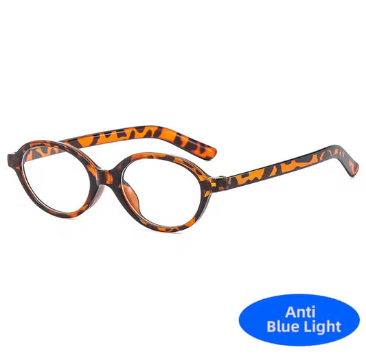 The Blair Leopard Oval Anti-Blue Light Glasses – Preppy 90s Style