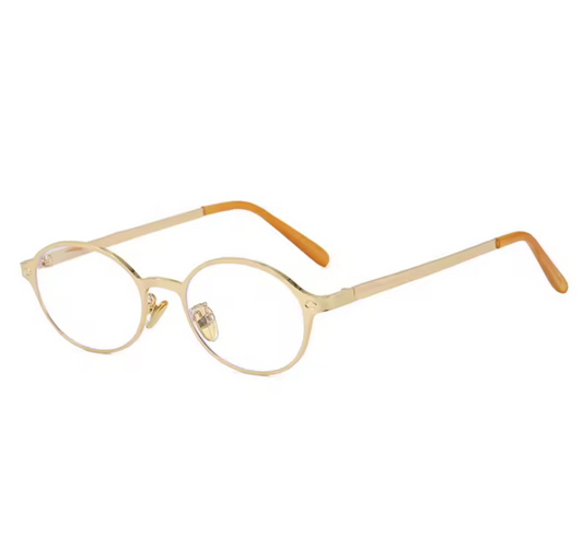 90s Retro Metal Frame Anti Blue Light Glasses – Gold