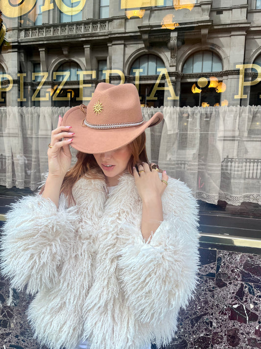 Tan Desert Dancer Cowboy Hat – Crystal Charm Trim