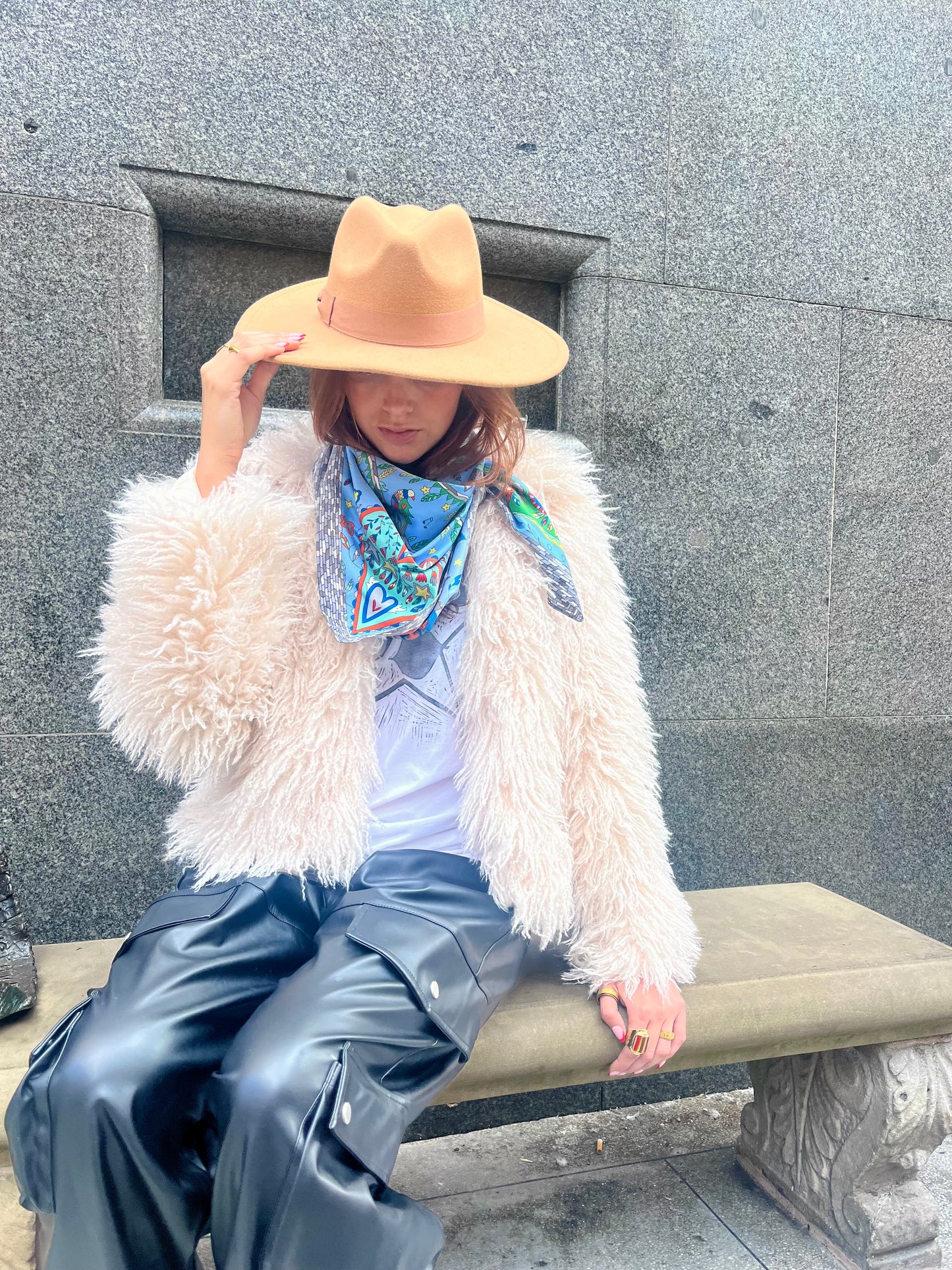 Mystic Garden Satin Scarf Collection – Blue 90x90cm