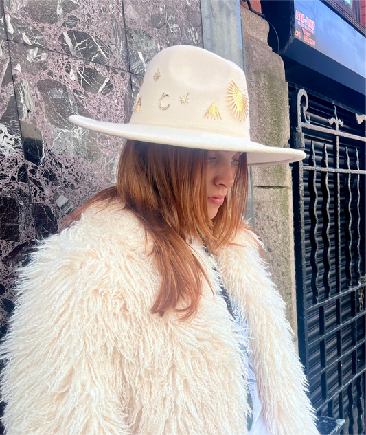 Cream Celestial Fedora – Moon Dance Collection