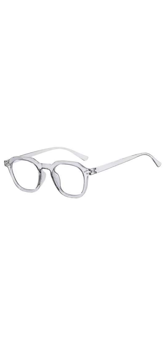 Andie Retro Square Frame Blue Light Glasses-Grey