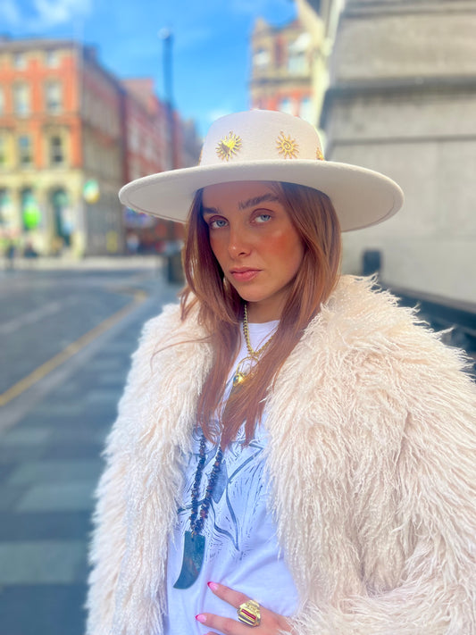 Solaris Charm Adjustable Cream Western Hat