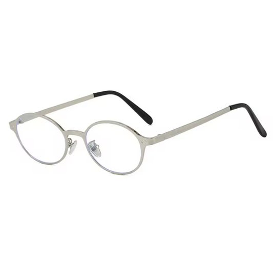 Kelly 90s Retro Metal Frame Anti Blue Light Glasses – Silver