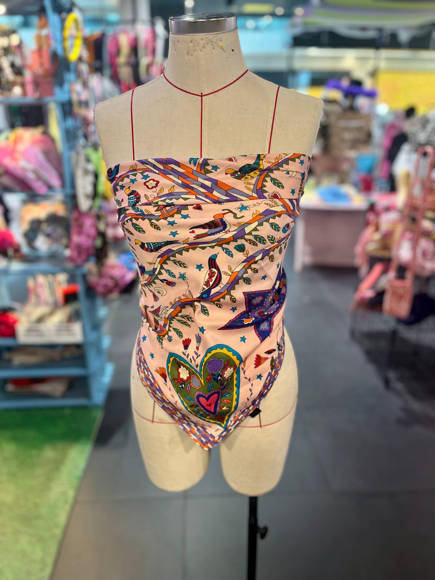 Mystic Garden Satin Scarf Collection – Pink 90x90cm