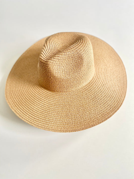 Summer Basics Wide Brim Fedora – Beige Sand