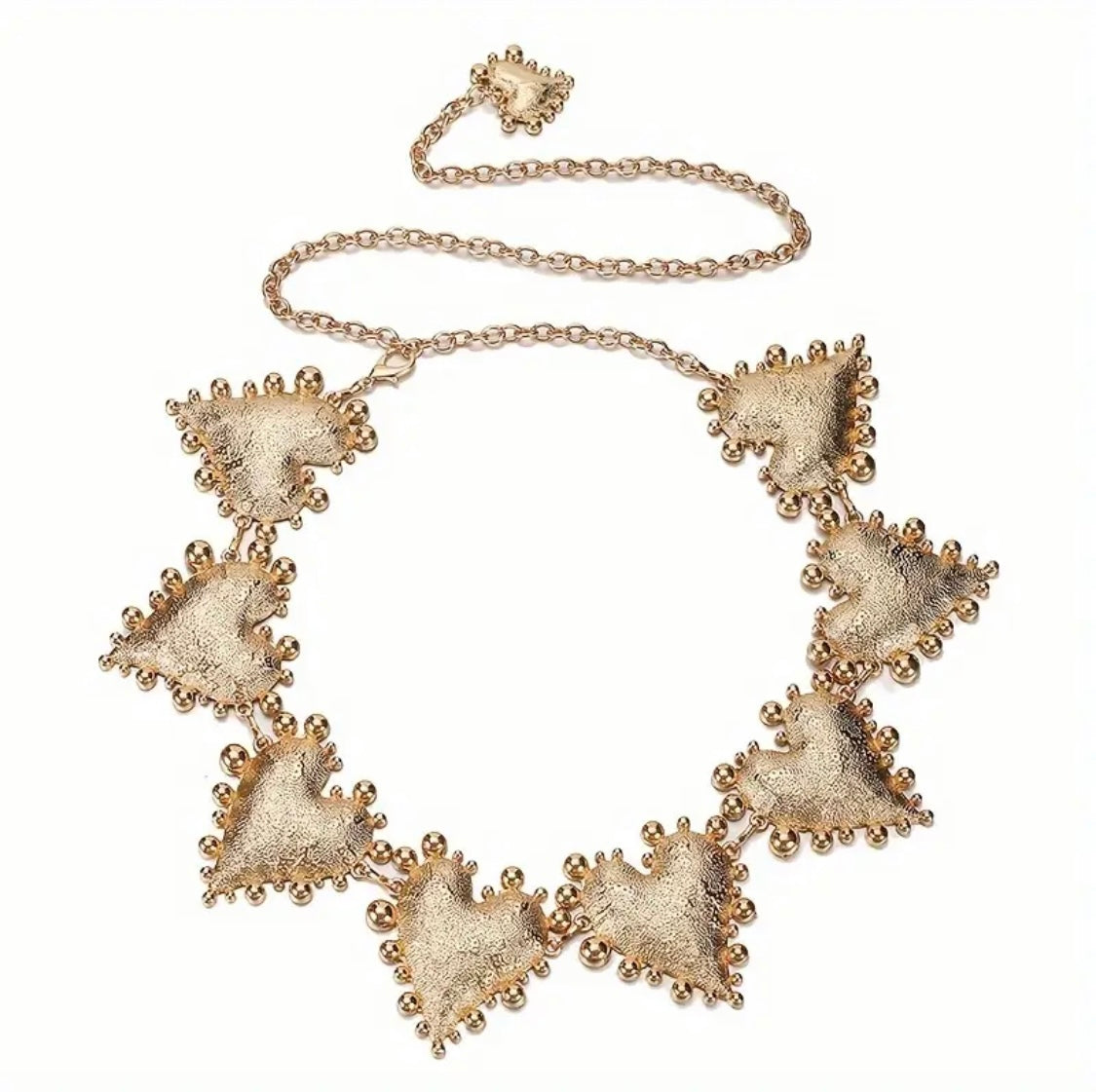 Golden Heart Statement Chain Belt