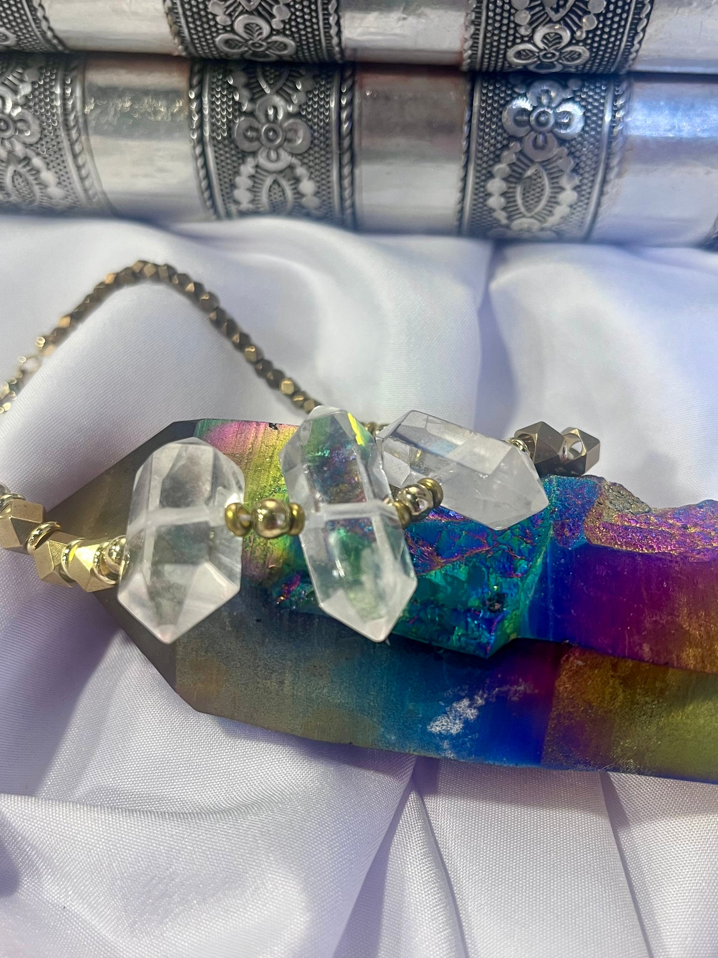Clear Quartz Power Statement Necklace Energy Amplifying