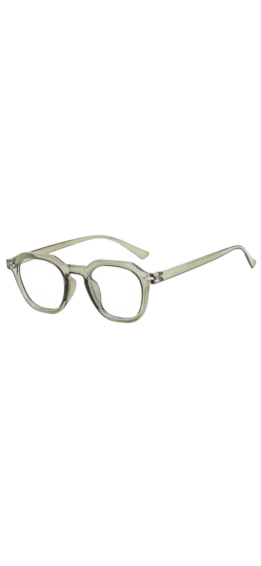 Andie Retro Square Frame Blue Light Glasses-Green