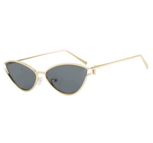 Roxy Gold Rim Cat Eye Sunglasses – Grey Lenses
