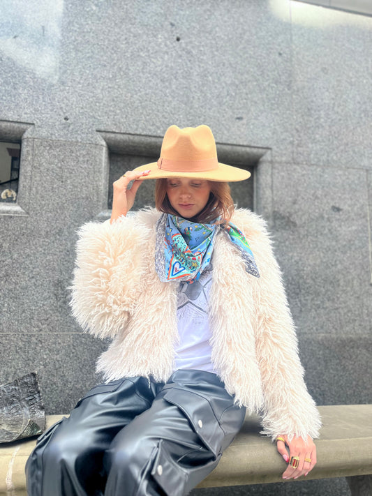 Mystic Garden Satin Scarf Collection – Blue 90x90cm