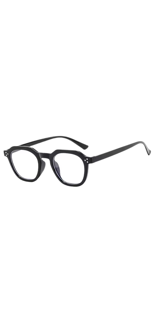 Andie Retro Square Frame Blue Light Glasses-Black