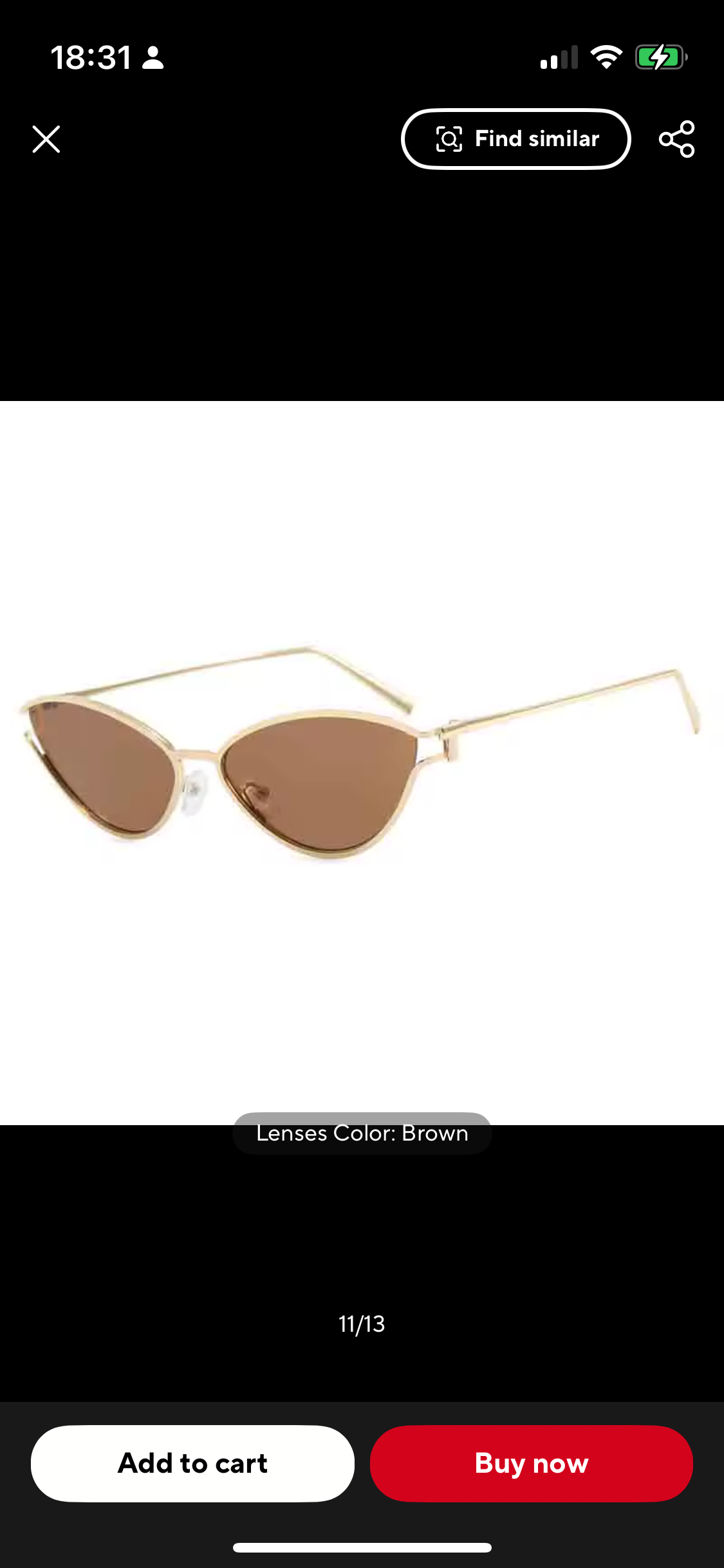 Roxy Gold Rim Cat Eye Sunglasses – Brown Lenses