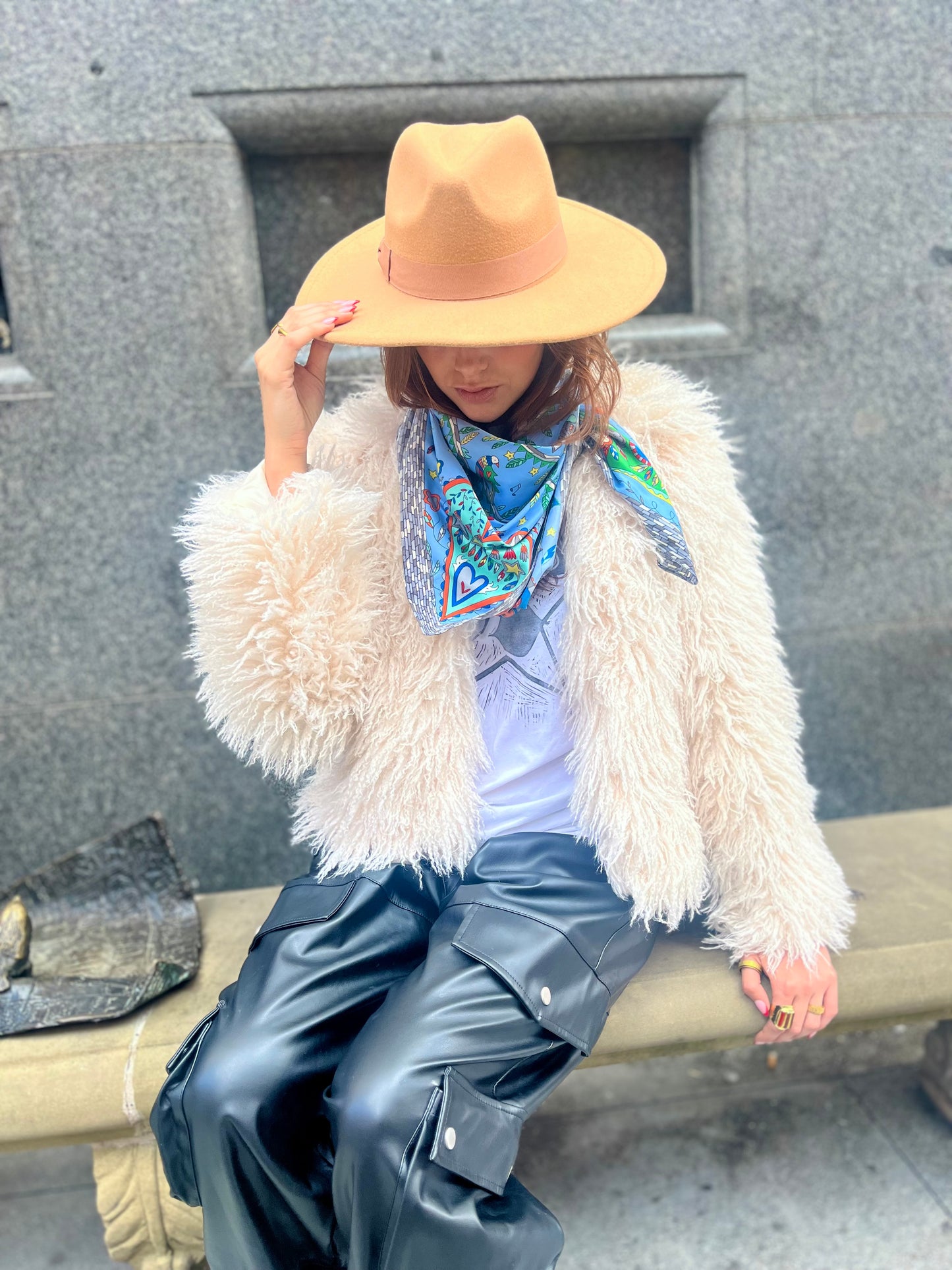 Mystic Garden Satin Scarf Collection – Blue 90x90cm
