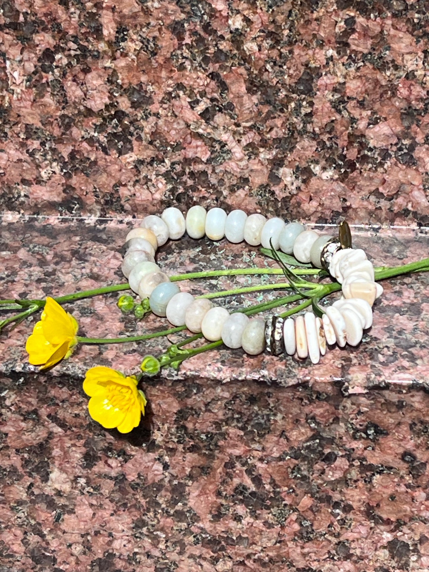 Amazonite & Howlite Healing Crystal Stretch Bracelet – Calming Energy & Balance