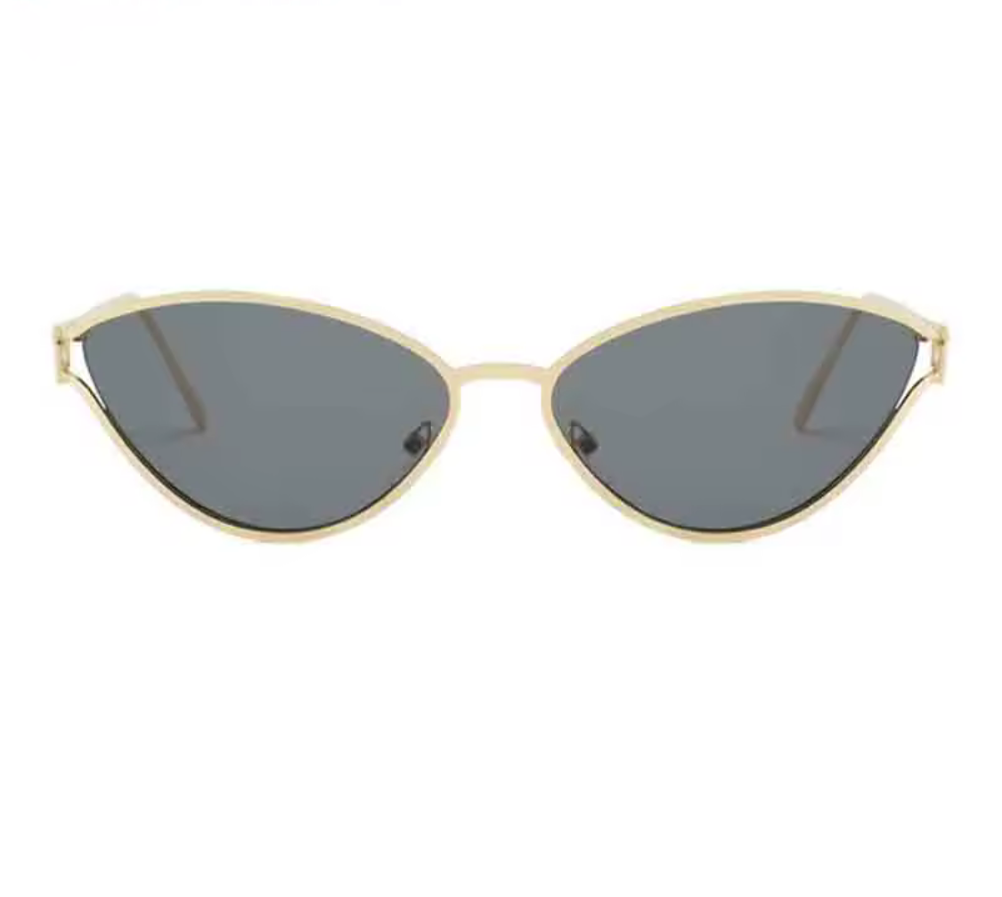 Roxy Gold Rim Cat Eye Sunglasses – Brown Lenses