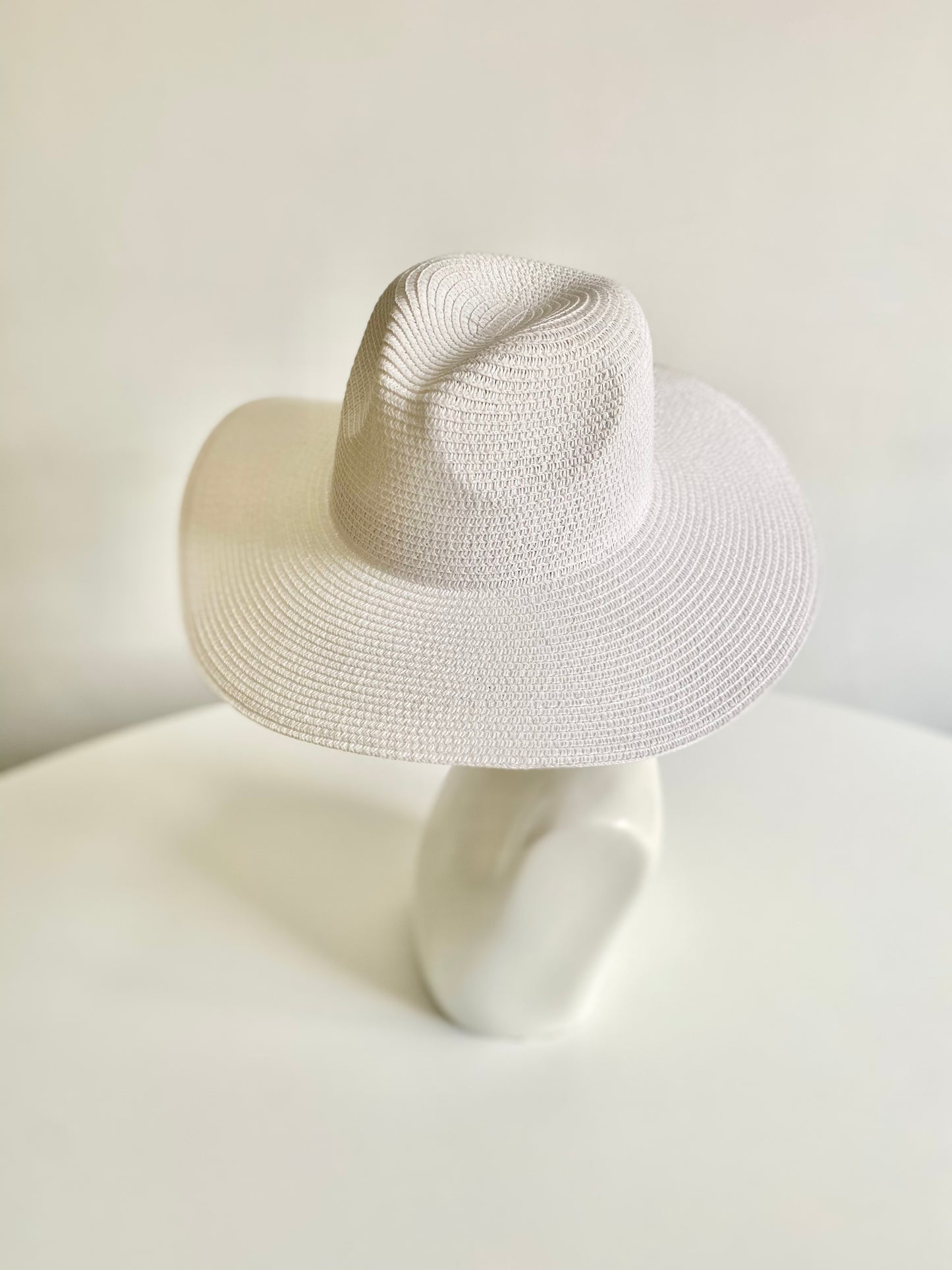Summer Basics Wide Brim Fedora – White