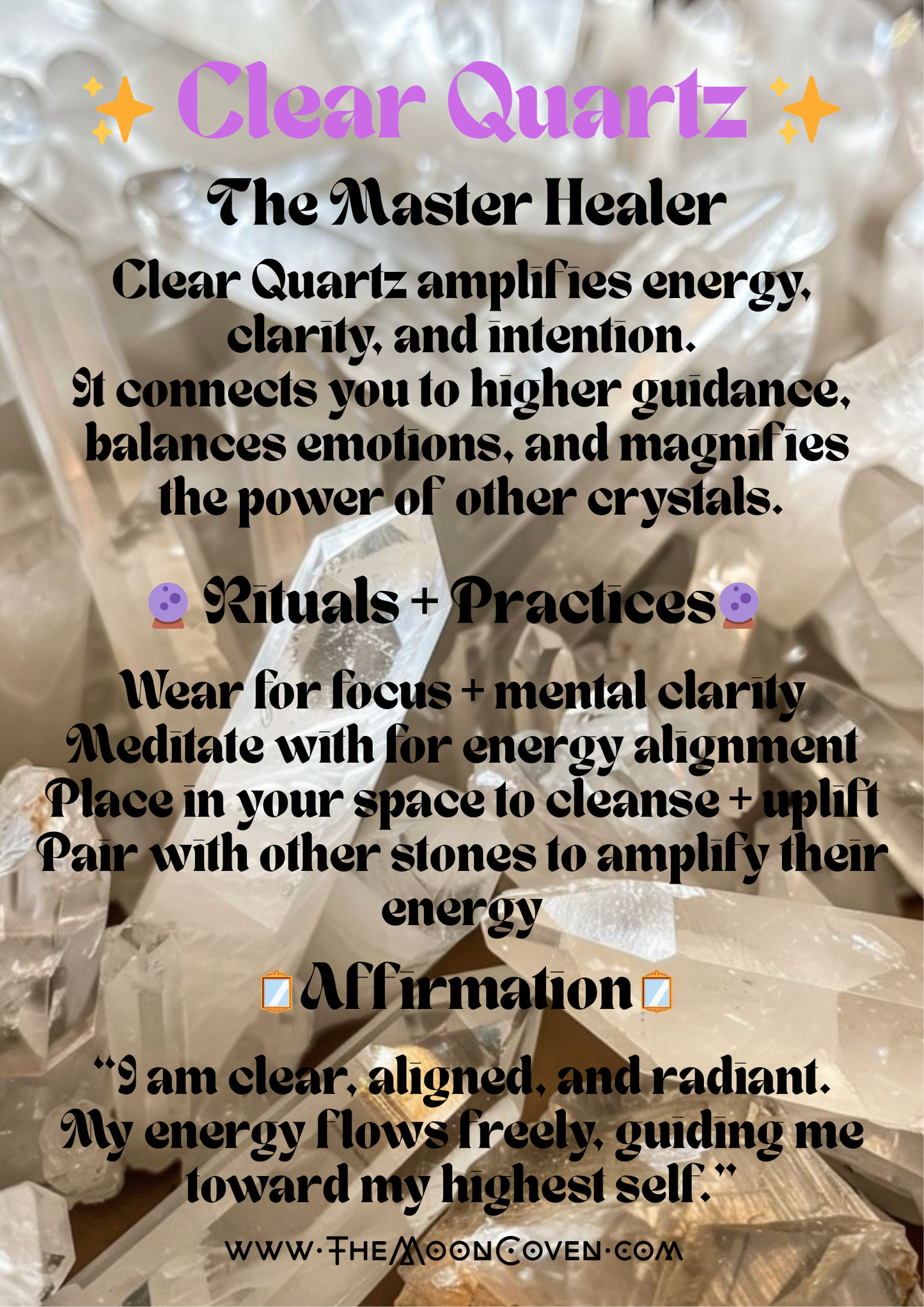 Clear Quartz Power Statement Necklace Energy Amplifying