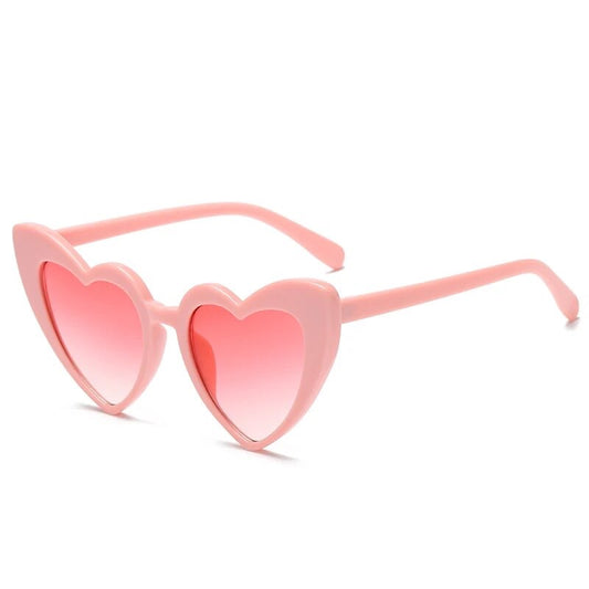 Pink Love Heart Sunglasses