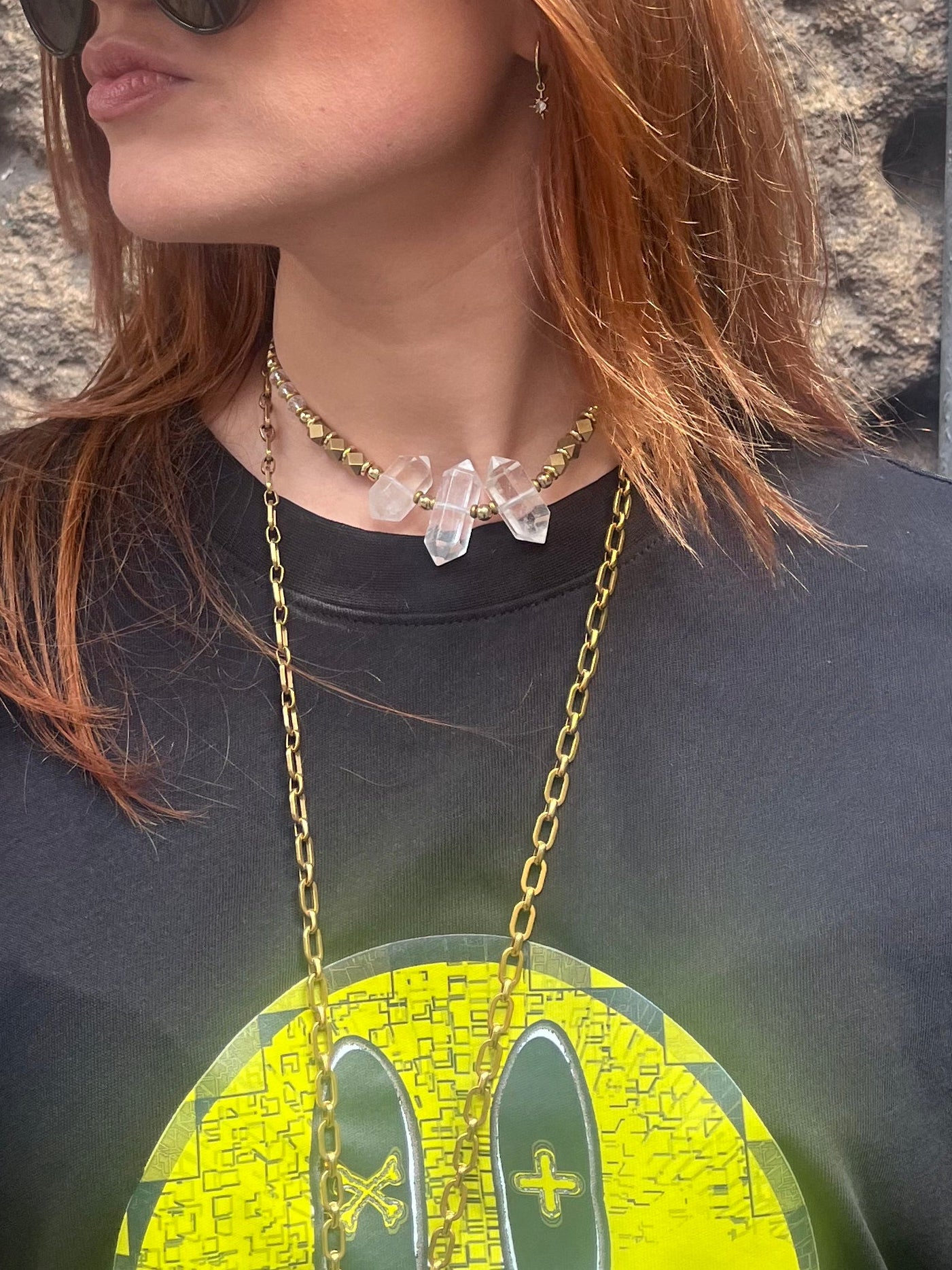 Clear Quartz Power Statement Necklace Energy Amplifying