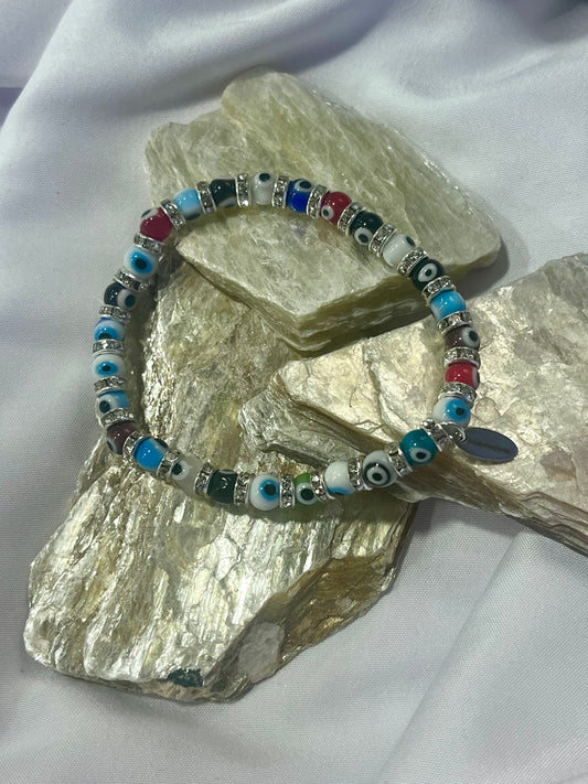 🌈 Multi-Colour Evil Eye Protection Bracelet – Balance • Joy • Universal Energy