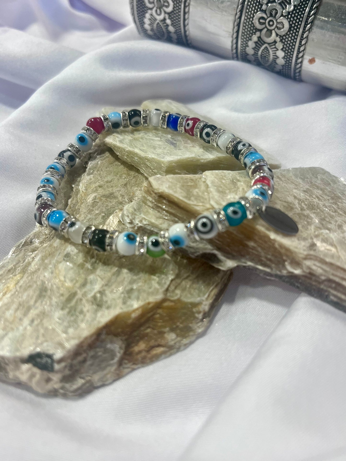 🌈 Multi-Colour Evil Eye Protection Bracelet – Balance • Joy • Universal Energy