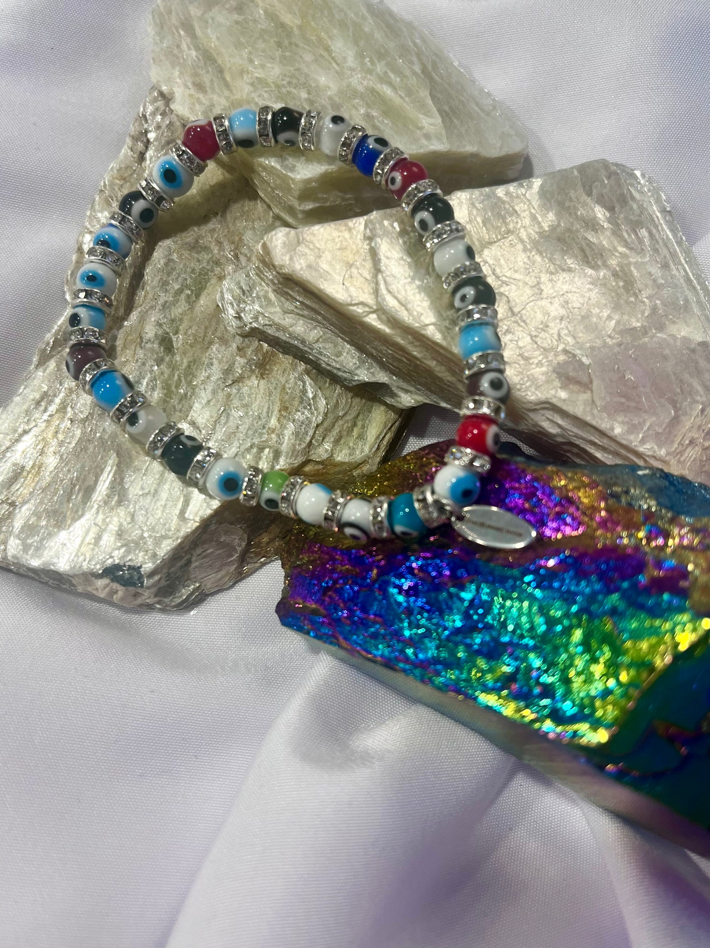 🌈 Multi-Colour Evil Eye Protection Bracelet – Balance • Joy • Universal Energy