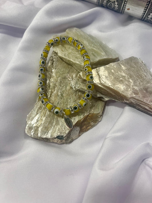 Yellow Evil Eye Protection Bracelet – Joy, Positivity & Abundance