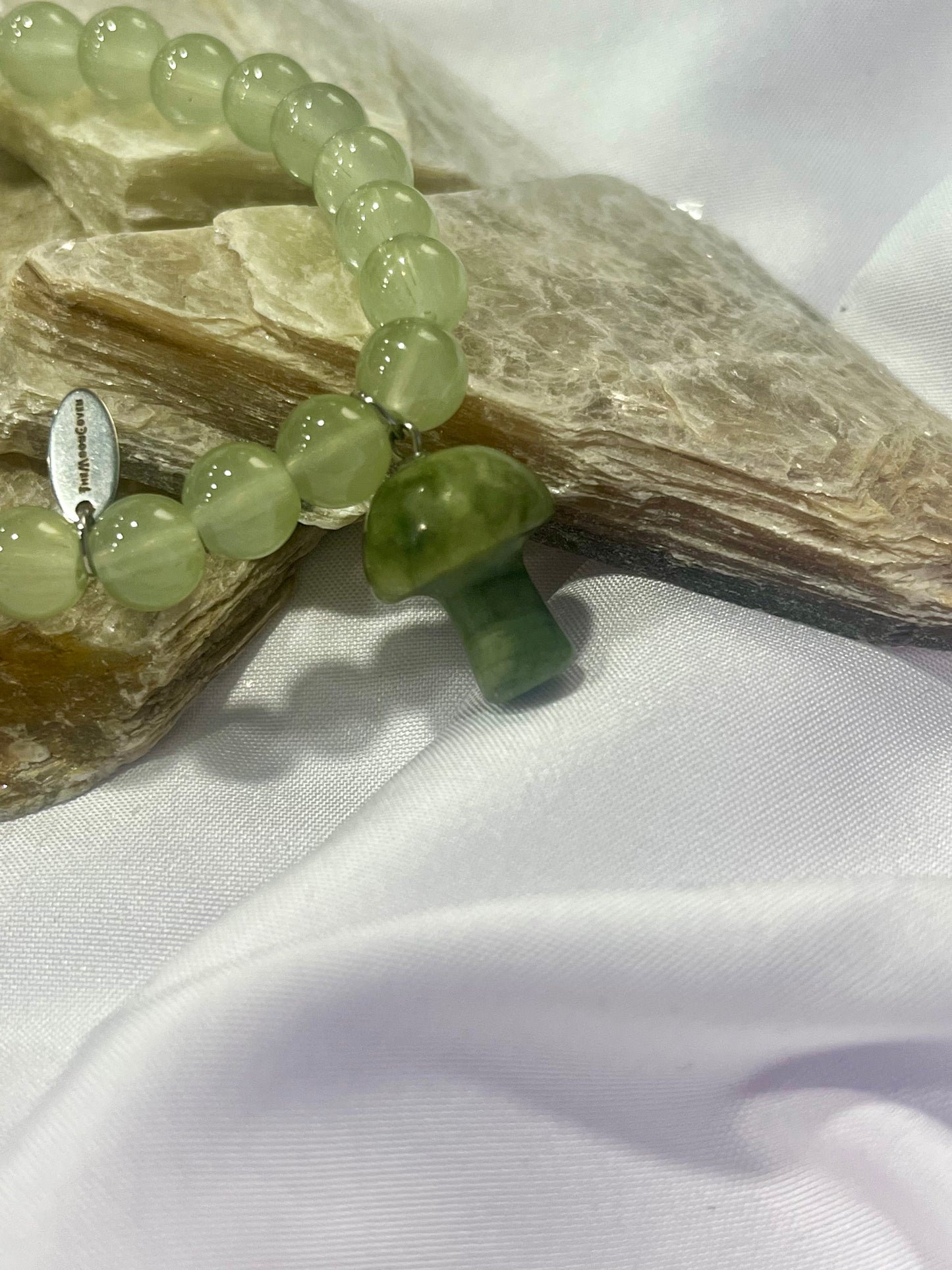 Prehnite Mushroom Bracelet – Healing, Renewal & Heart Energy