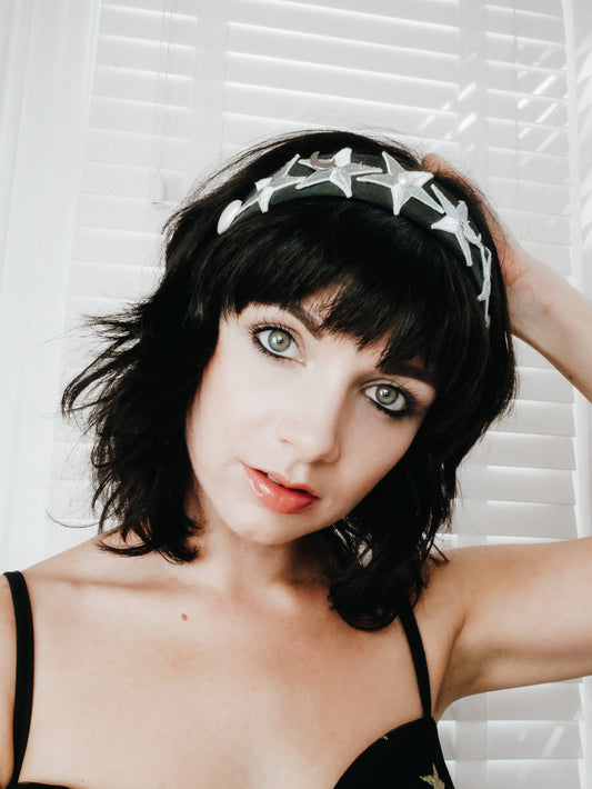 Black moon star headband