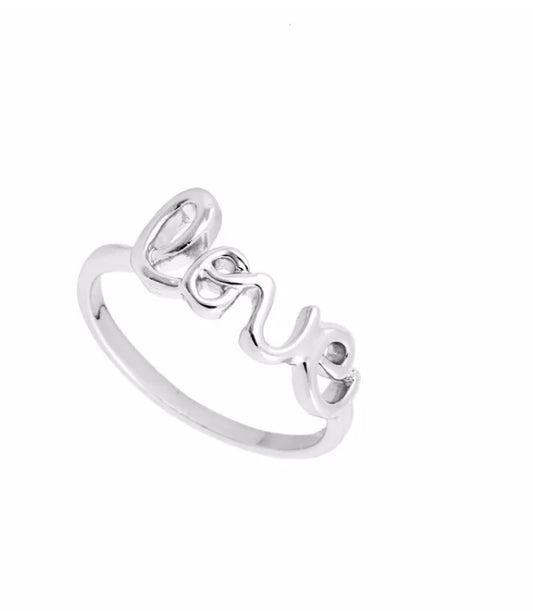 Silver LOVE ring