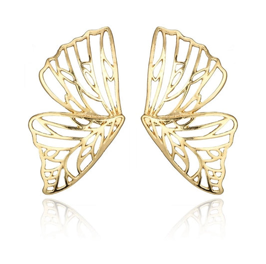 Gold butterfly earrings